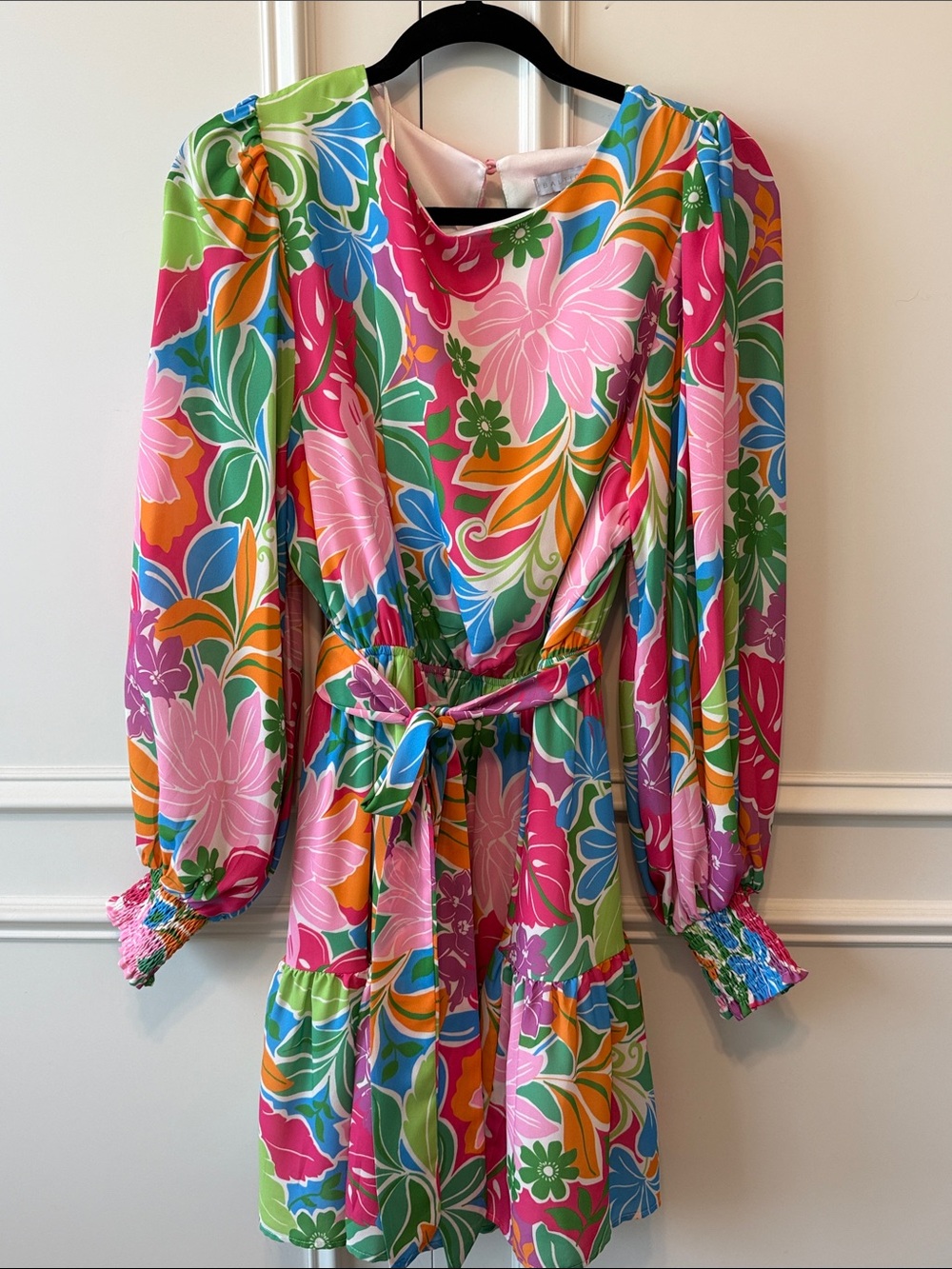 Baltic Born Multicolor Floral Midi Dress - Pink, Green, Blue & Orange